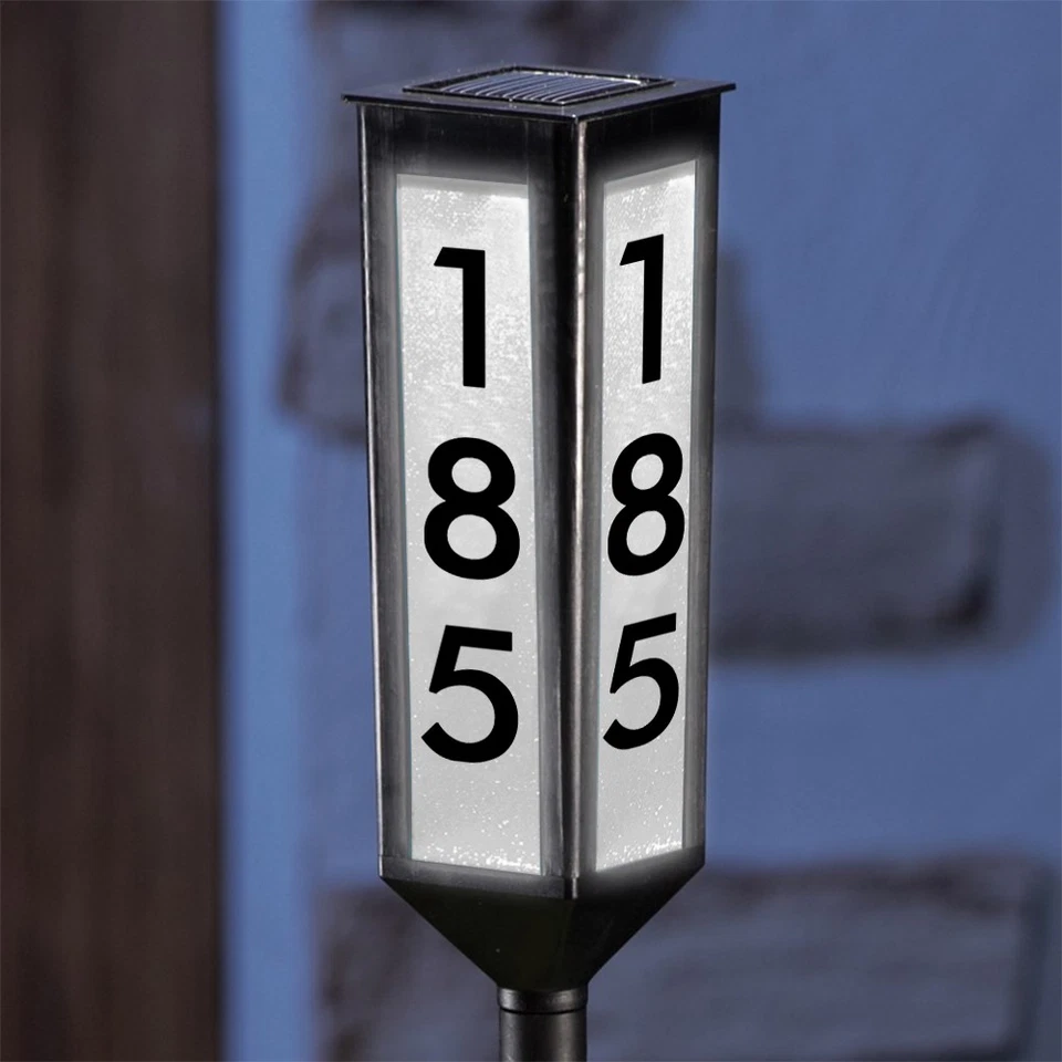 Solar-Powered Address Marker with Adjustable Height Options