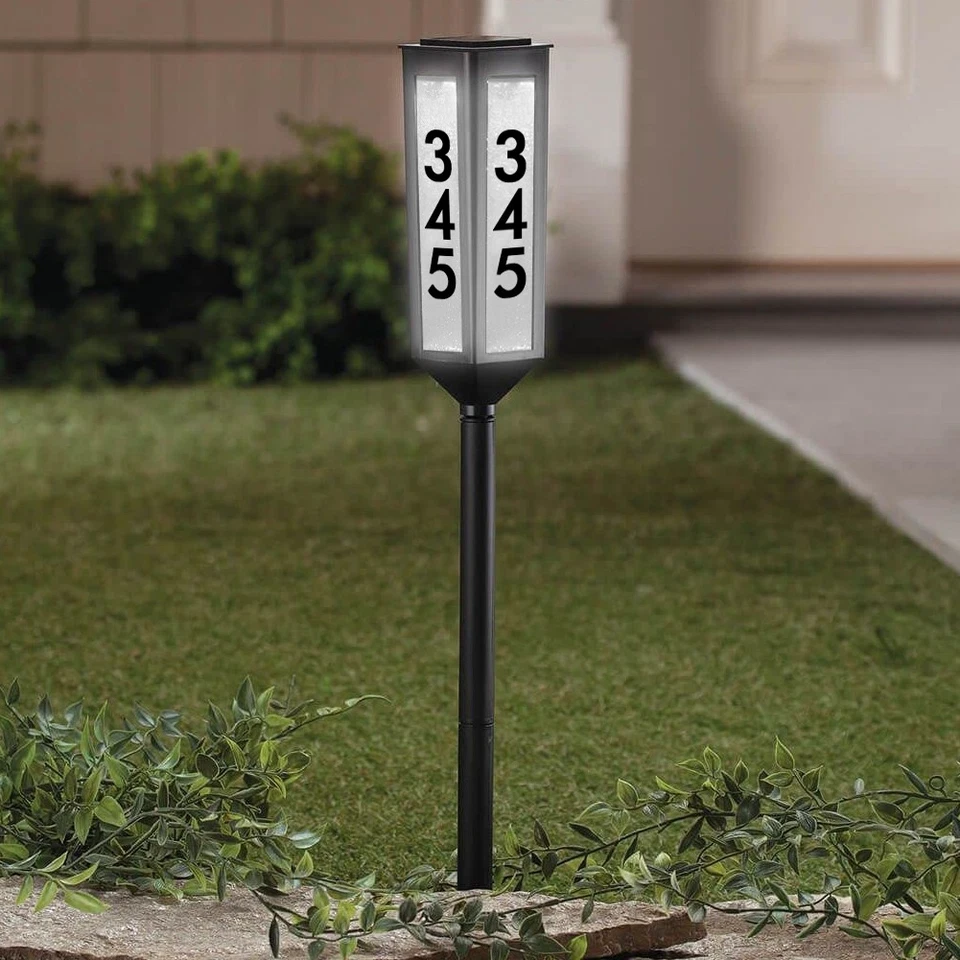 Solar-Powered Address Marker with Adjustable Height Options