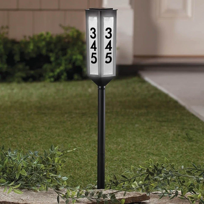 Solar-Powered Address Marker with Adjustable Height Options