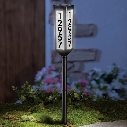 Solar-Powered Address Marker with Adjustable Height Options