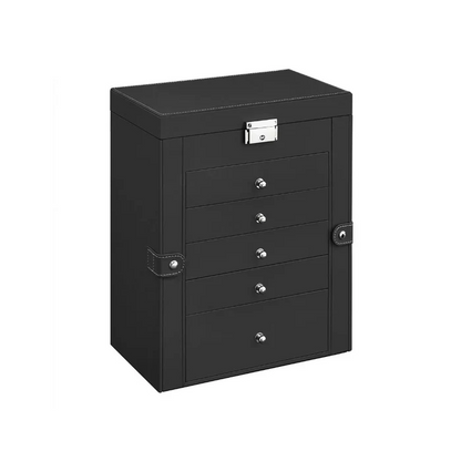 Elegant Jewelry Storage with Six Levels and a Flip-Up Mirror