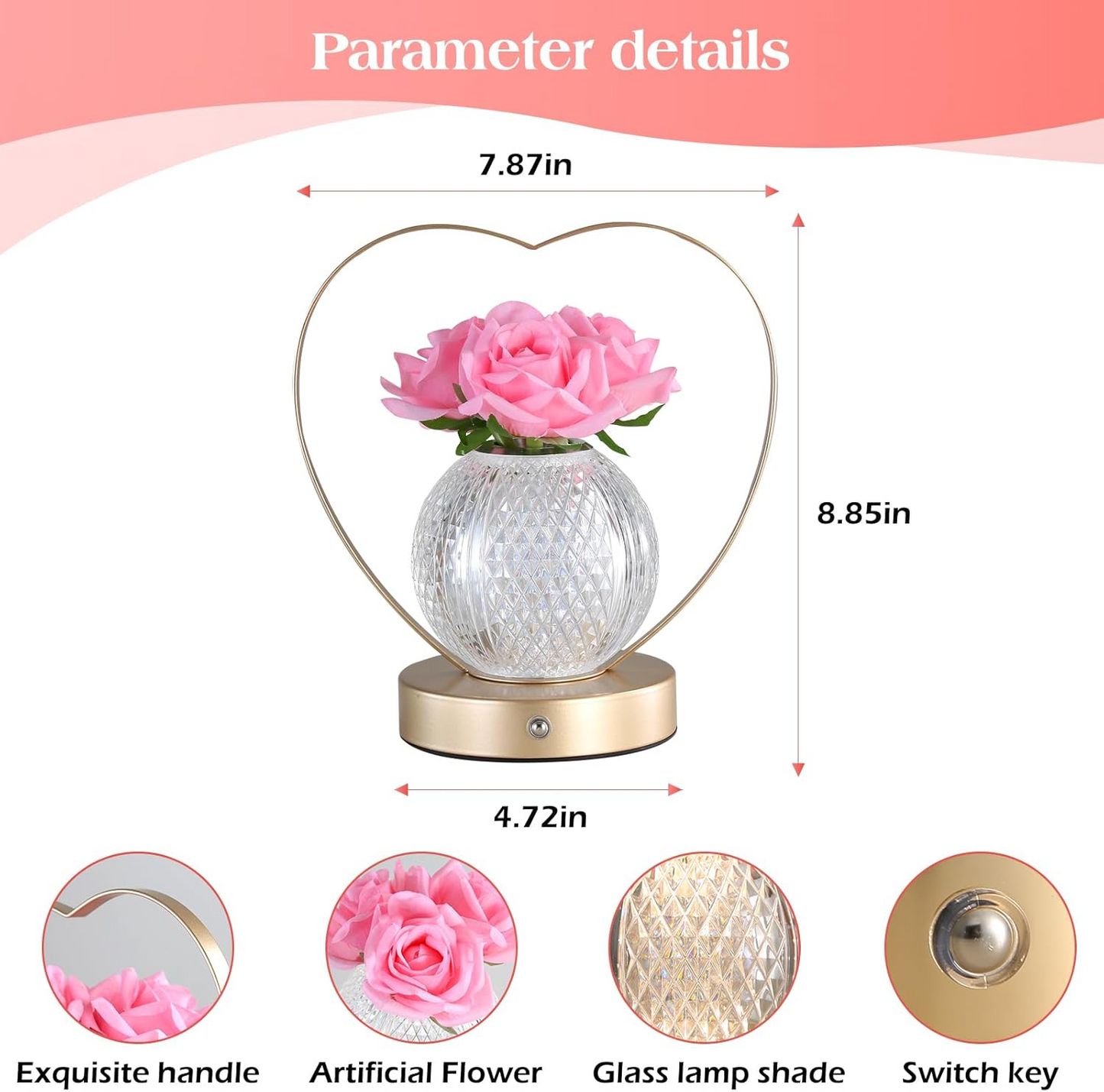 Rechargeable Floral Glow Lamp with Touch Dimming Feature
