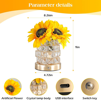 Rechargeable Floral Glow Lamp with Touch Dimming Feature