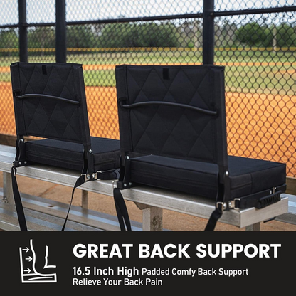 Portable Stadium Seat with Adjustable Backrest and Carry Strap