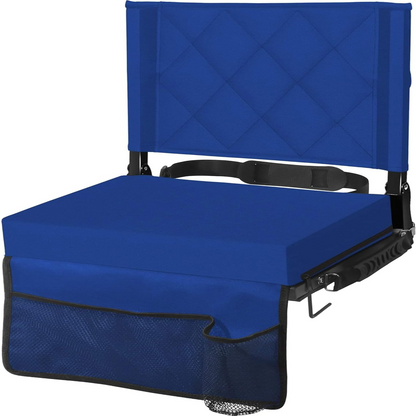 Portable Stadium Seat with Adjustable Backrest and Carry Strap