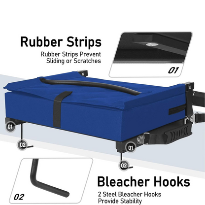 Portable Stadium Seat with Adjustable Backrest and Carry Strap