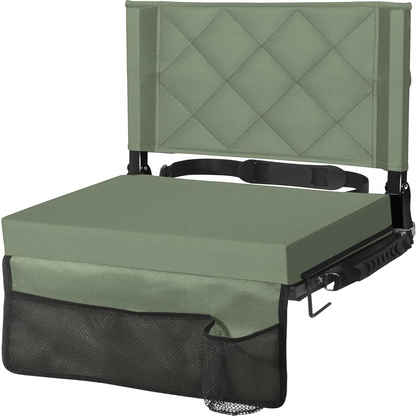 Portable Stadium Seat with Adjustable Backrest and Carry Strap
