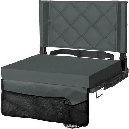 Portable Stadium Seat with Adjustable Backrest and Carry Strap