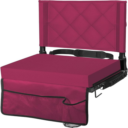 Portable Stadium Seat with Adjustable Backrest and Carry Strap