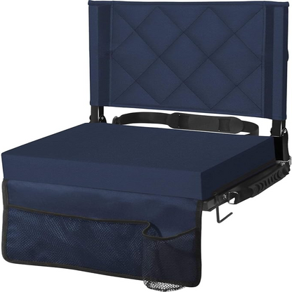 Portable Stadium Seat with Adjustable Backrest and Carry Strap