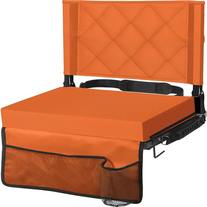 Portable Stadium Seat with Adjustable Backrest and Carry Strap