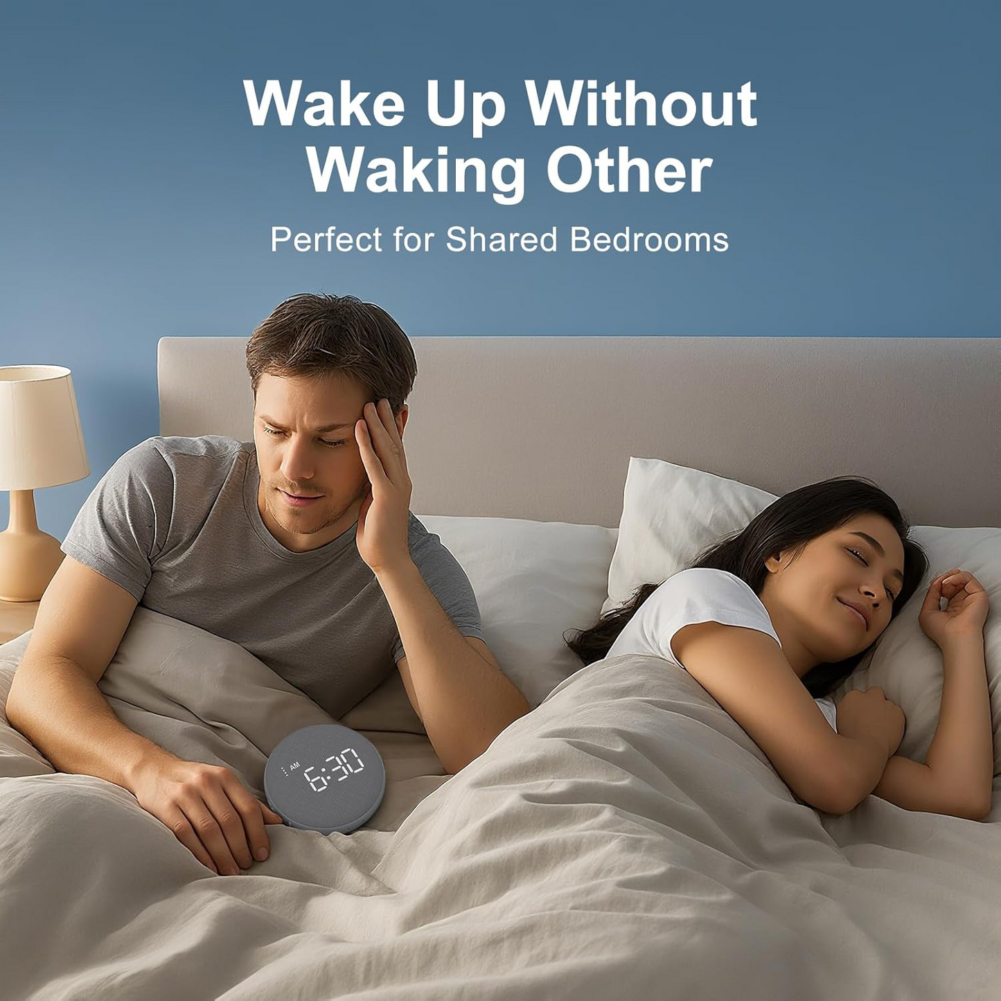Wireless Wake-Up Device with 110dB Alert and Vibrating Disc