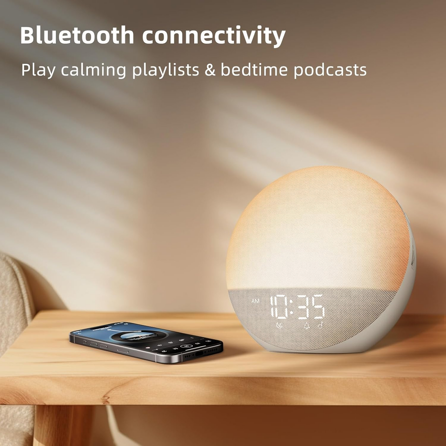 Natural Light Alarm Clock with Adjustable Brightness and Touch Controls