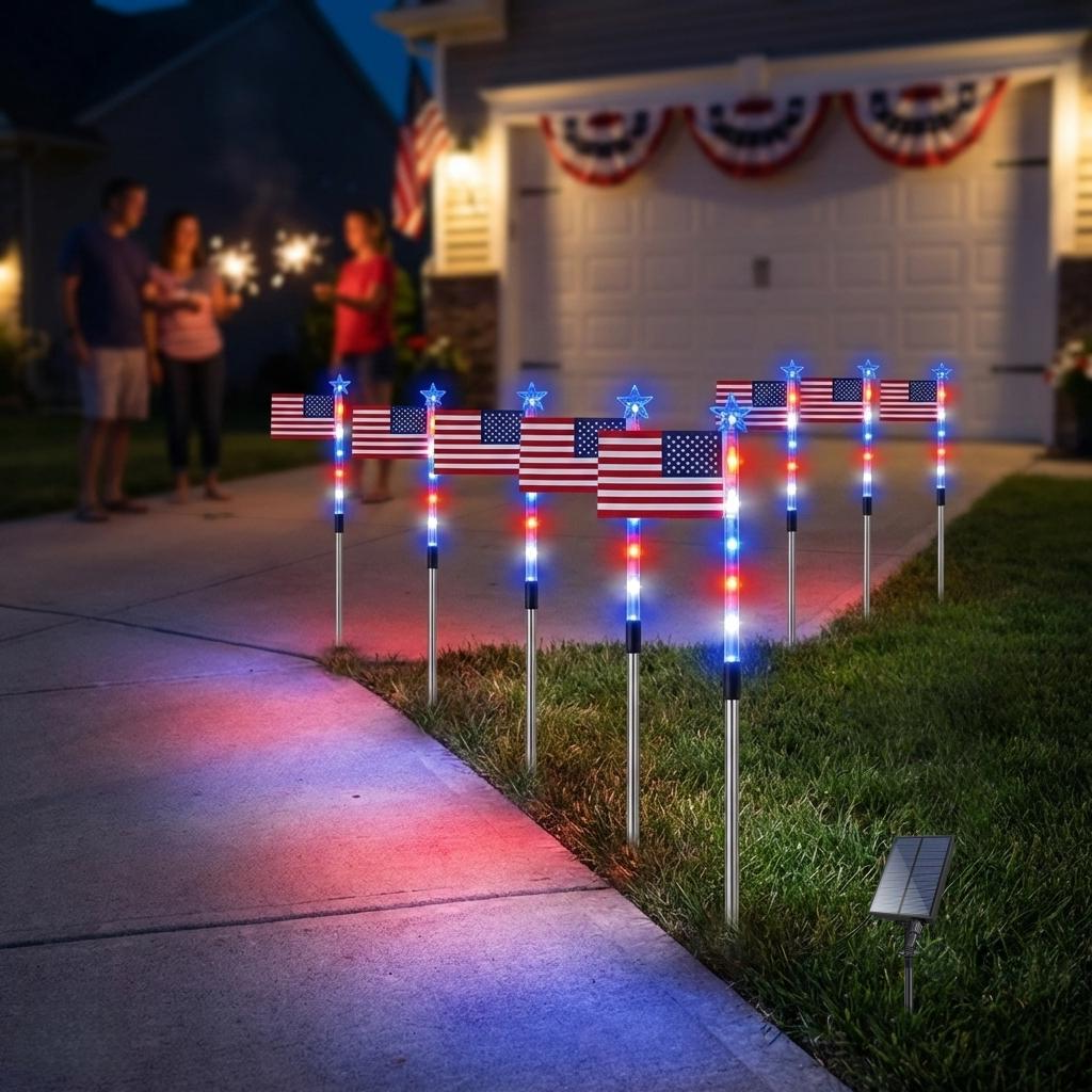 Festive Solar Garden Lights with 8 Unique Lighting Modes - 8-Pack