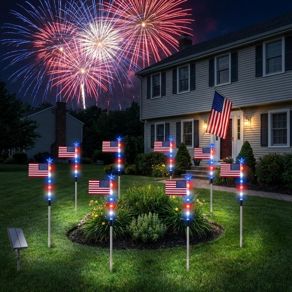 Festive Solar Garden Lights with 8 Unique Lighting Modes - 8-Pack