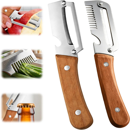 Ergonomic Vegetable Peeler with Wide Blade and Julienne Edge