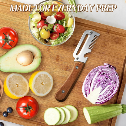 Ergonomic Vegetable Peeler with Wide Blade and Julienne Edge