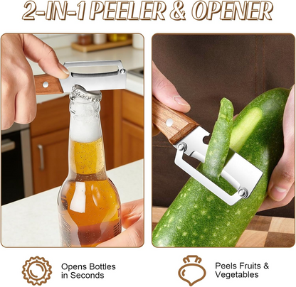 Ergonomic Vegetable Peeler with Wide Blade and Julienne Edge
