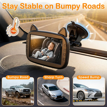Baby Car Seat Surveillance System with Night Vision and Wide View