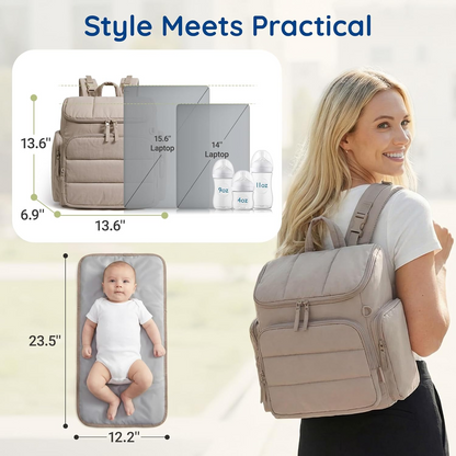 Versatile Baby Gear Backpack with Insulated Bottle Holders