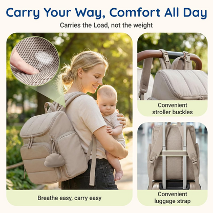 Versatile Baby Gear Backpack with Insulated Bottle Holders