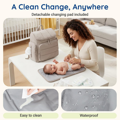 Versatile Baby Gear Backpack with Insulated Bottle Holders