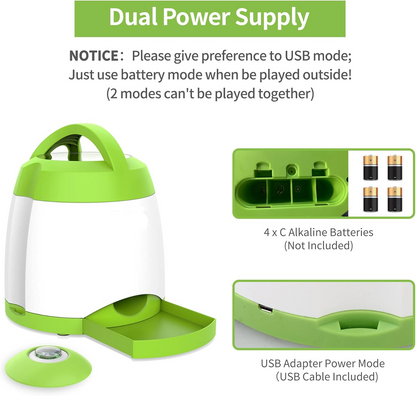 Interactive Pet Reward Dispenser with Remote Control and Versatile Power Options