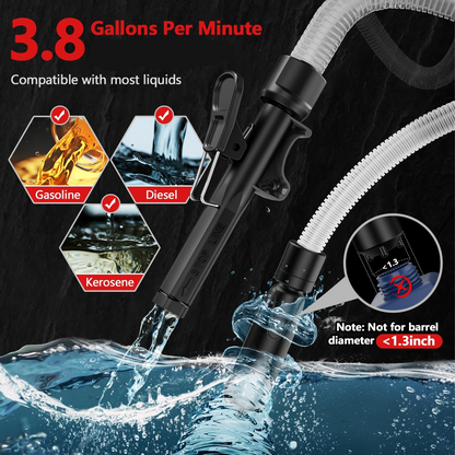 Smart Liquid Transfer Pump with Automatic Shutoff and Adapters