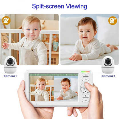 Smart Baby Surveillance System with 5-Inch HD Screen and Alerts