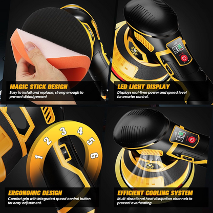Cordless Car Paint Restorer with Rechargeable Battery and Speed Settings