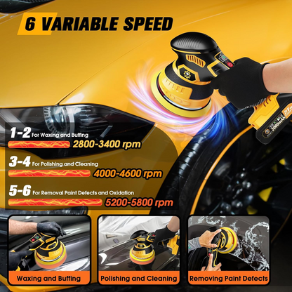 Cordless Car Paint Restorer with Rechargeable Battery and Speed Settings