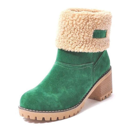 Chic Insulated Snow Boots with Stable Block Heels for Women