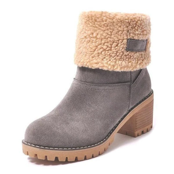 Chic Insulated Snow Boots with Stable Block Heels for Women