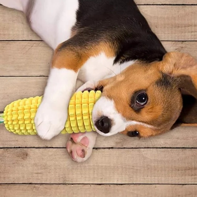 Sturdy Corn Cob Chew Toy with Fun Squeaker for Puppies