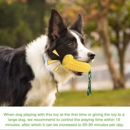 Sturdy Corn Cob Chew Toy with Fun Squeaker for Puppies