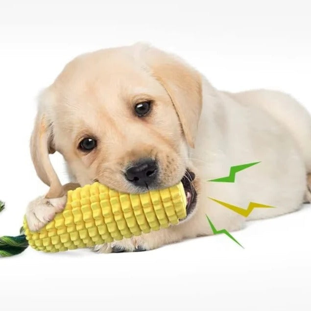 Sturdy Corn Cob Chew Toy with Fun Squeaker for Puppies
