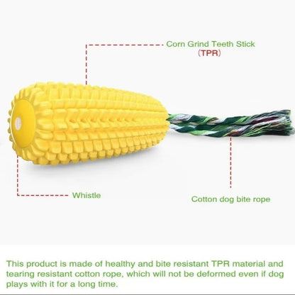 Sturdy Corn Cob Chew Toy with Fun Squeaker for Puppies
