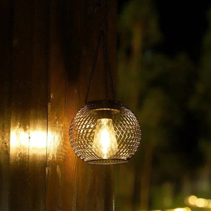 Solar-Powered Outdoor Hanging Lantern for Pathways