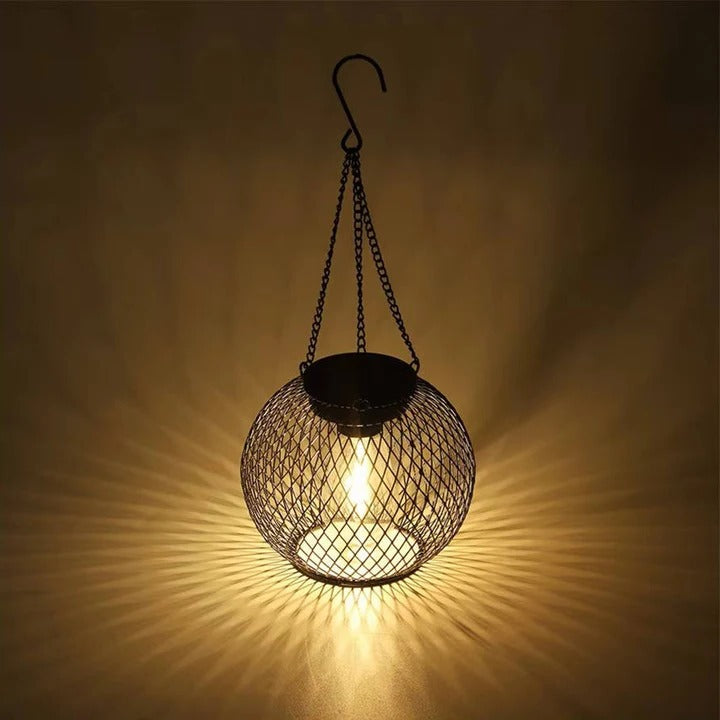 Solar-Powered Outdoor Hanging Lantern for Pathways