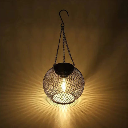 Solar-Powered Outdoor Hanging Lantern for Pathways