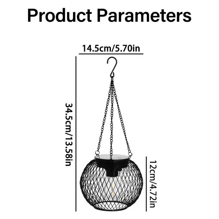 Solar-Powered Outdoor Hanging Lantern for Pathways