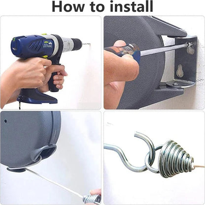 Compact Wall-Mount Clothes Drying Line with Adjustable Length