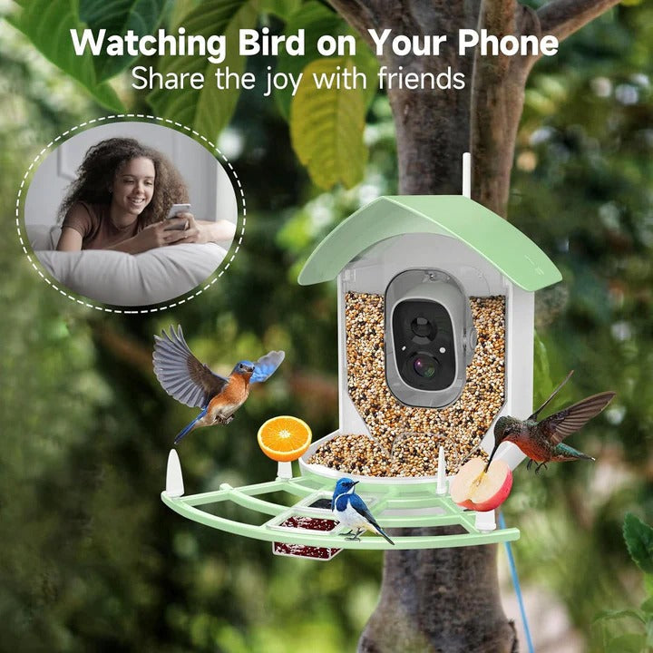 Smart Bird Feeder with HD Camera and Solar Power