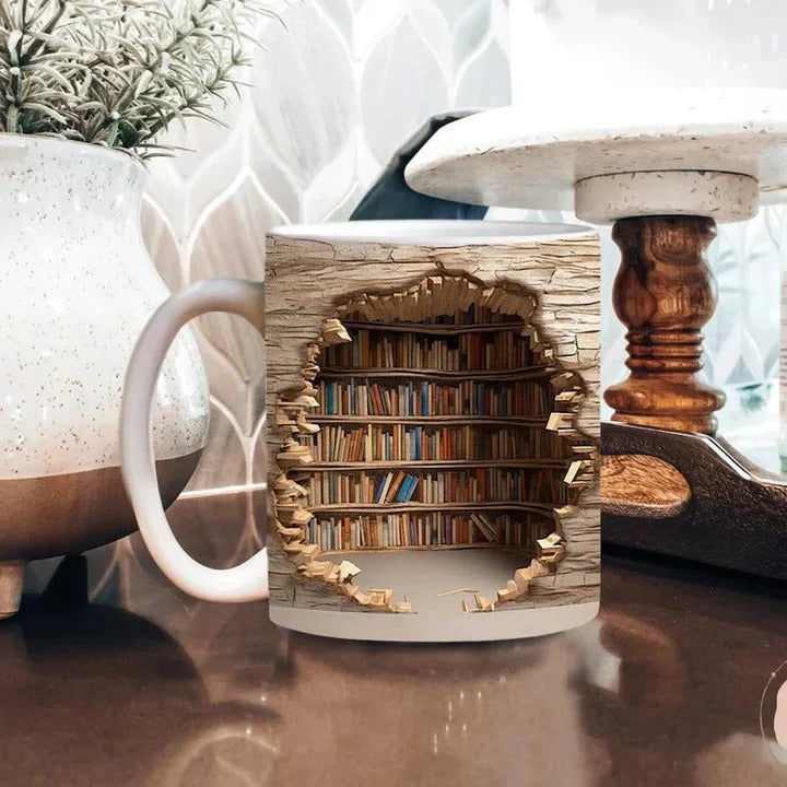 Library Shelf Inspired Coffee Mug