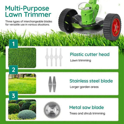 Versatile Cordless Lawn Edger with Adjustable Features