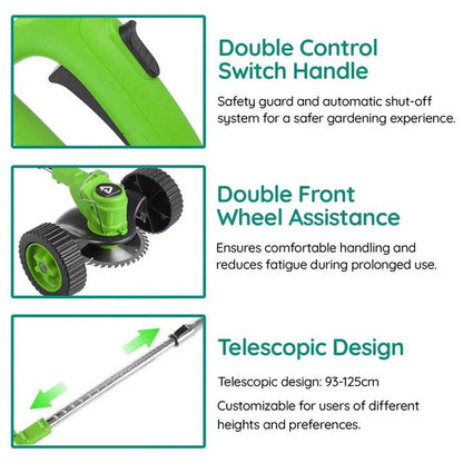 Versatile Cordless Lawn Edger with Adjustable Features