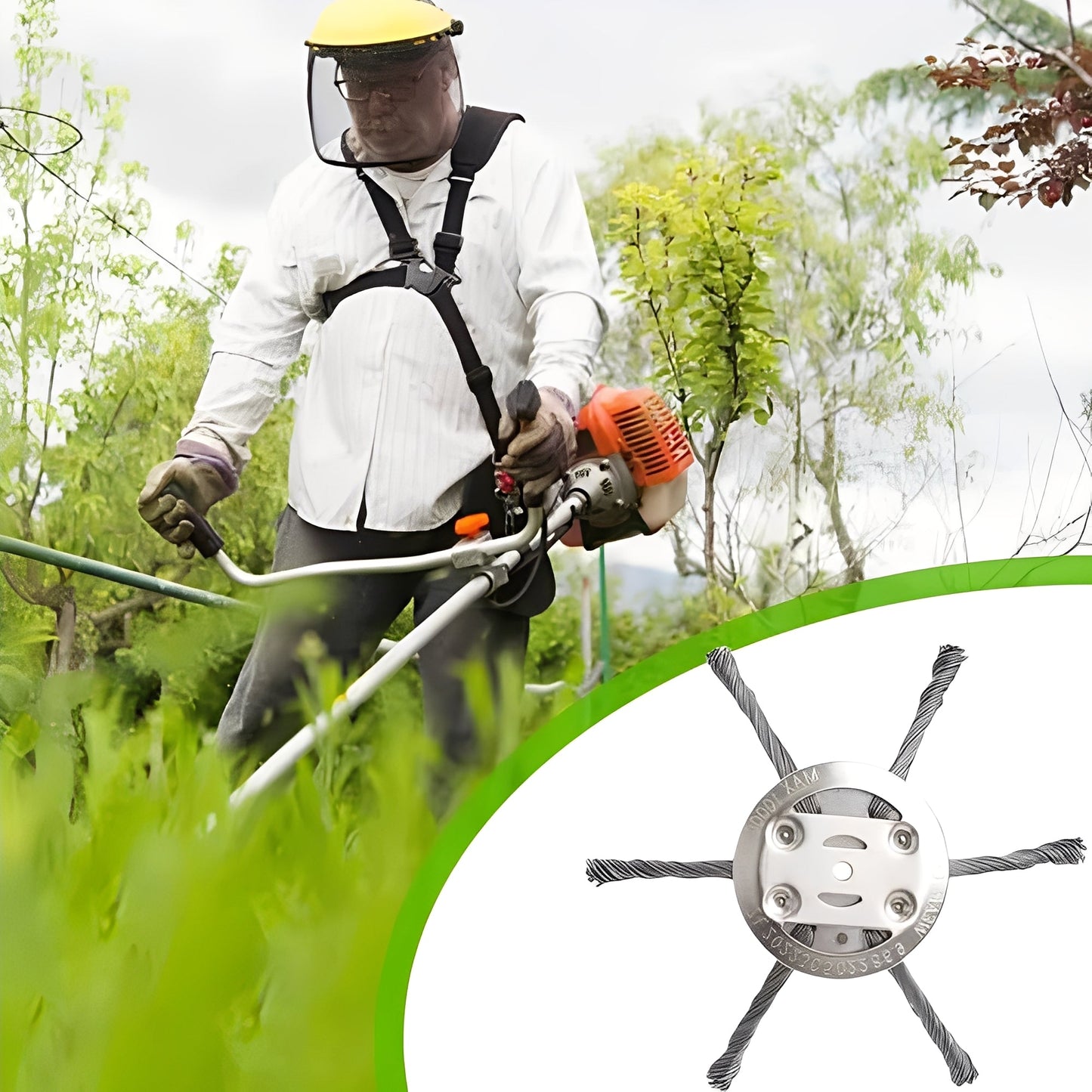 Durable Steel Brush Attachment for Efficient Lawn Care