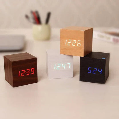 Natural Wood-Look LED Time Display Block