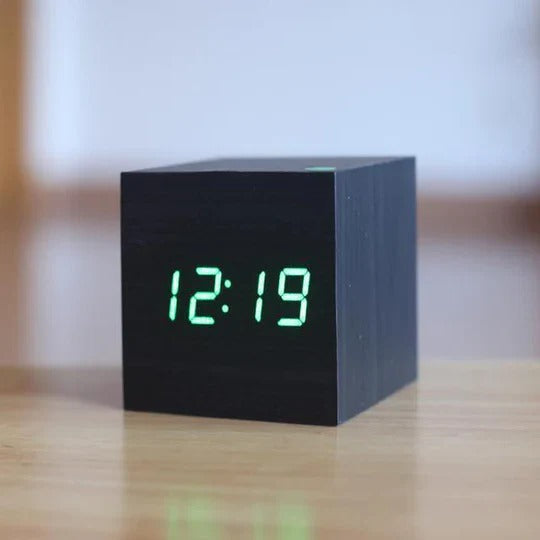 Natural Wood-Look LED Time Display Block