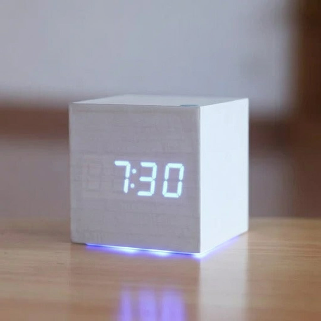 Natural Wood-Look LED Time Display Block